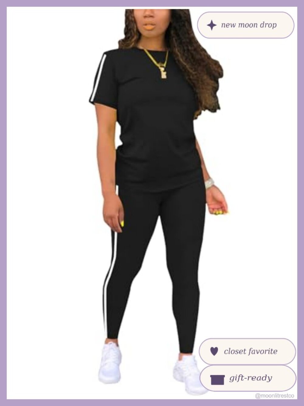 Striped Short Sleeve 2-Piece Jogging Set with Long Sweatpants